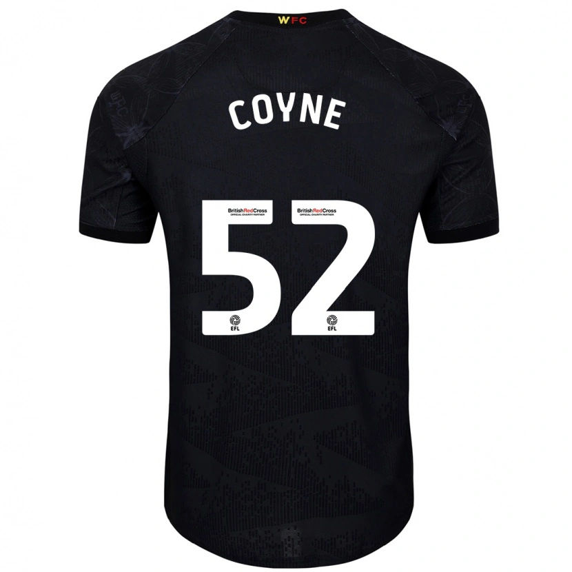 Danxen Kvinnor Aidan Coyne #52 Svart Vit Bortatröja Matchtröjor 2024/25 Tröjor T-Tröja