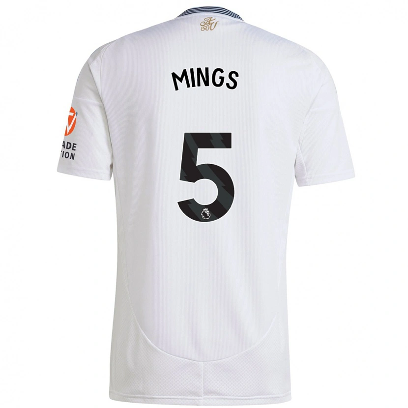 Danxen Kvinnor Tyrone Mings #5 Vit Bortatröja Matchtröjor 2024/25 Tröjor T-Tröja