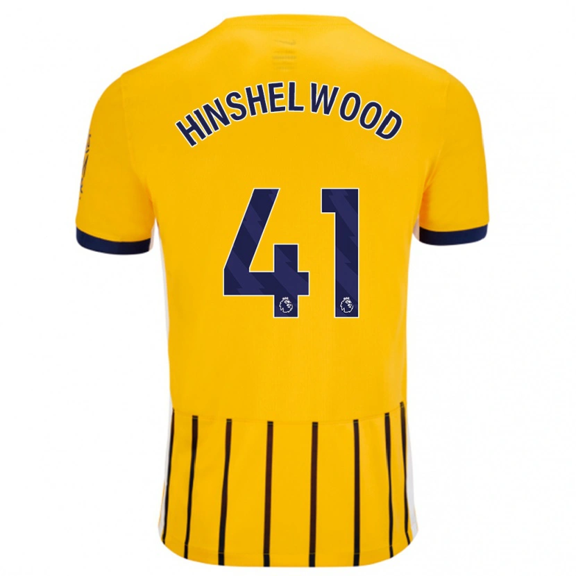 Danxen Kvinnor Jack Hinshelwood #41 Guldblå Kritränder Bortatröja Matchtröjor 2024/25 Tröjor T-Tröja