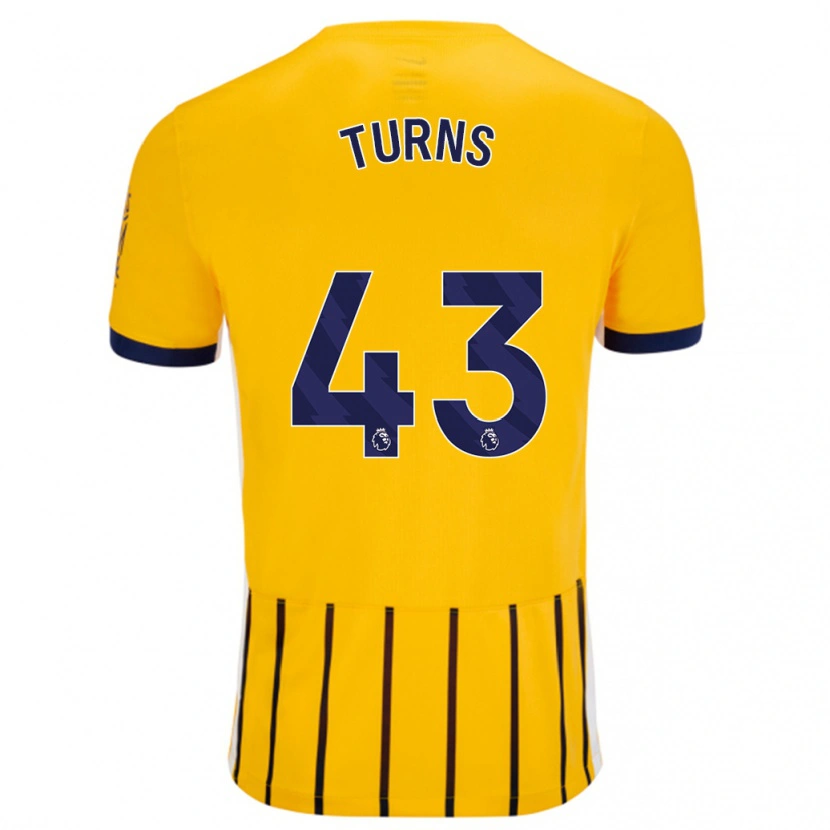 Danxen Kvinnor Ed Turns #43 Guldblå Kritränder Bortatröja Matchtröjor 2024/25 Tröjor T-Tröja