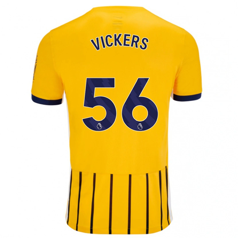 Danxen Kvinnor Caylan Vickers #56 Guldblå Kritränder Bortatröja Matchtröjor 2024/25 Tröjor T-Tröja