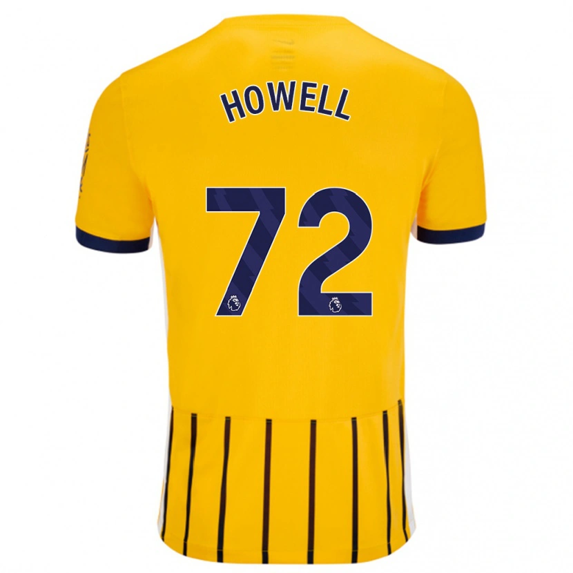 Danxen Kvinnor Harry Howell #72 Guldblå Kritränder Bortatröja Matchtröjor 2024/25 Tröjor T-Tröja