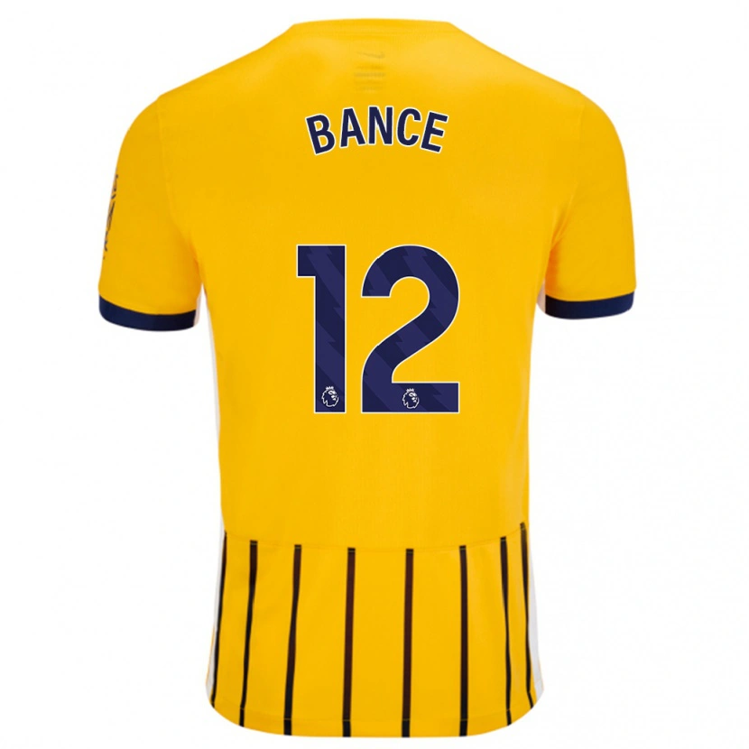 Danxen Kvinnor Libby Bance #12 Guldblå Kritränder Bortatröja Matchtröjor 2024/25 Tröjor T-Tröja