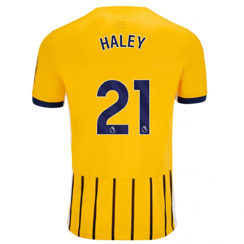 Danxen Kvinnor Madison Haley #21 Guldblå Kritränder Bortatröja Matchtröjor 2024/25 Tröjor T-Tröja