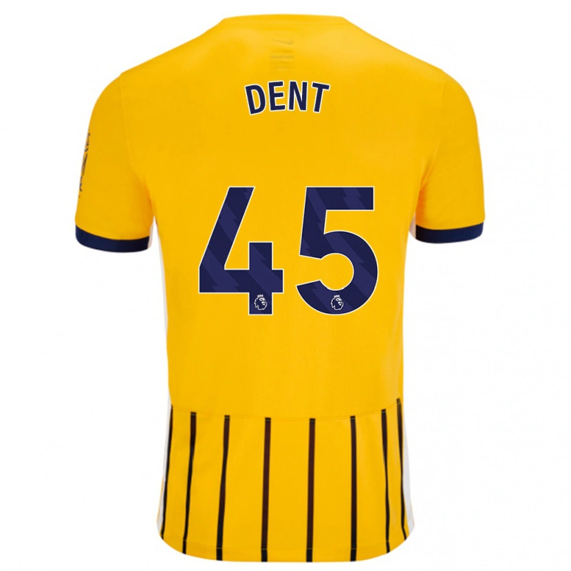 Danxen Kvinnor Lily Dent #45 Guldblå Kritränder Bortatröja Matchtröjor 2024/25 Tröjor T-Tröja