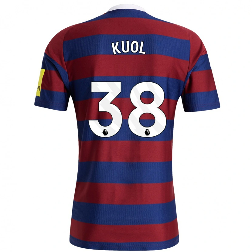 Danxen Kvinnor Garang Kuol #38 Vinröd Marinblå Bortatröja Matchtröjor 2024/25 Tröjor T-Tröja