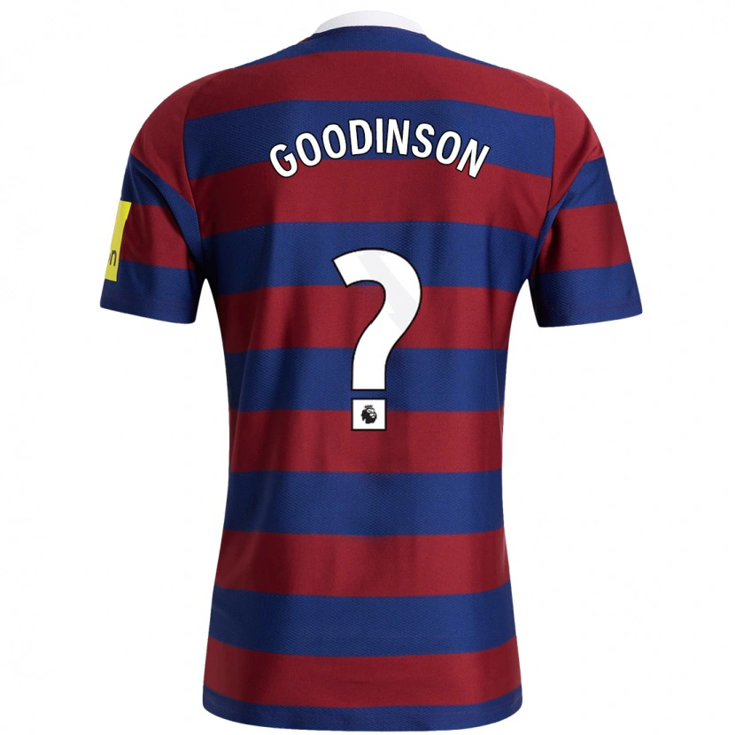 Danxen Kvinnor Archie Goodinson #0 Vinröd Marinblå Bortatröja Matchtröjor 2024/25 Tröjor T-Tröja