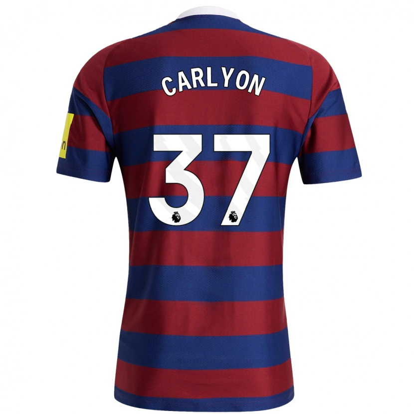 Danxen Kvinnor Nathan Carlyon #37 Vinröd Marinblå Bortatröja Matchtröjor 2024/25 Tröjor T-Tröja