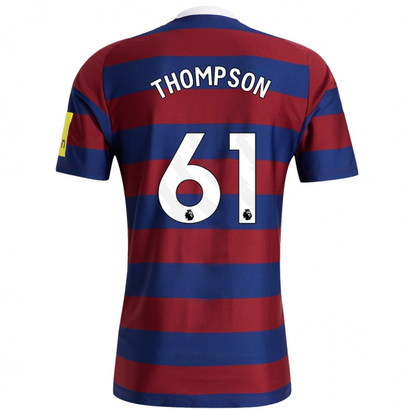 Danxen Kvinnor Max Thompson #61 Vinröd Marinblå Bortatröja Matchtröjor 2024/25 Tröjor T-Tröja