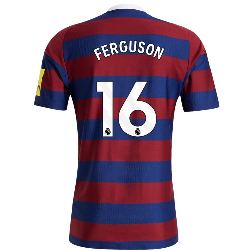 Danxen Kvinnor Becky Ferguson #16 Vinröd Marinblå Bortatröja Matchtröjor 2024/25 Tröjor T-Tröja