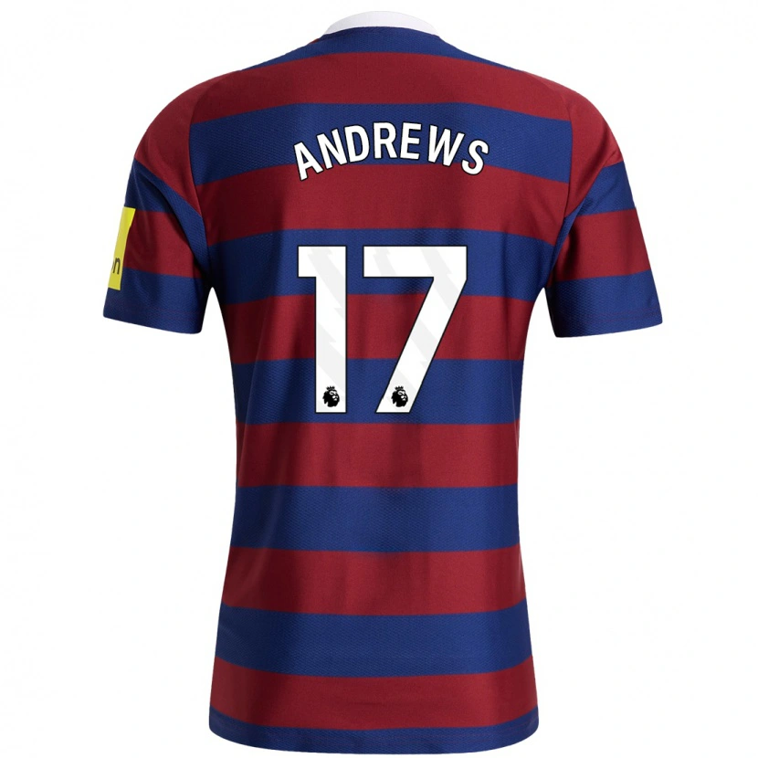 Danxen Kvinnor Amy Andrews #17 Vinröd Marinblå Bortatröja Matchtröjor 2024/25 Tröjor T-Tröja