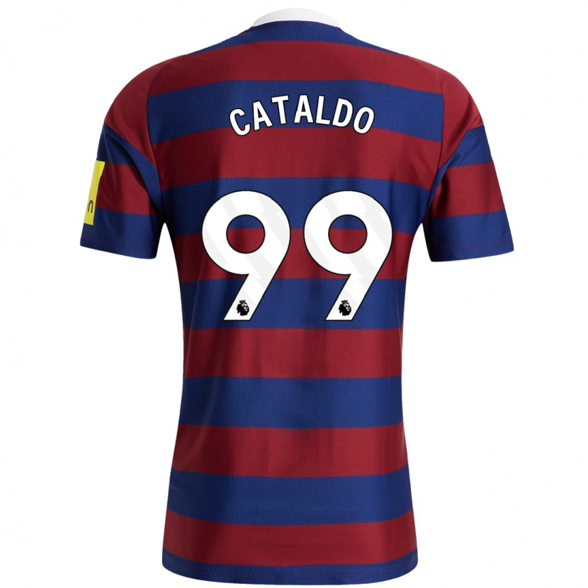 Danxen Kvinnor Lia Cataldo #99 Vinröd Marinblå Bortatröja Matchtröjor 2024/25 Tröjor T-Tröja