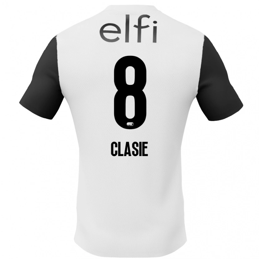Danxen Kvinnor Jordy Clasie #8 Vit Svart Bortatröja Matchtröjor 2024/25 Tröjor T-Tröja