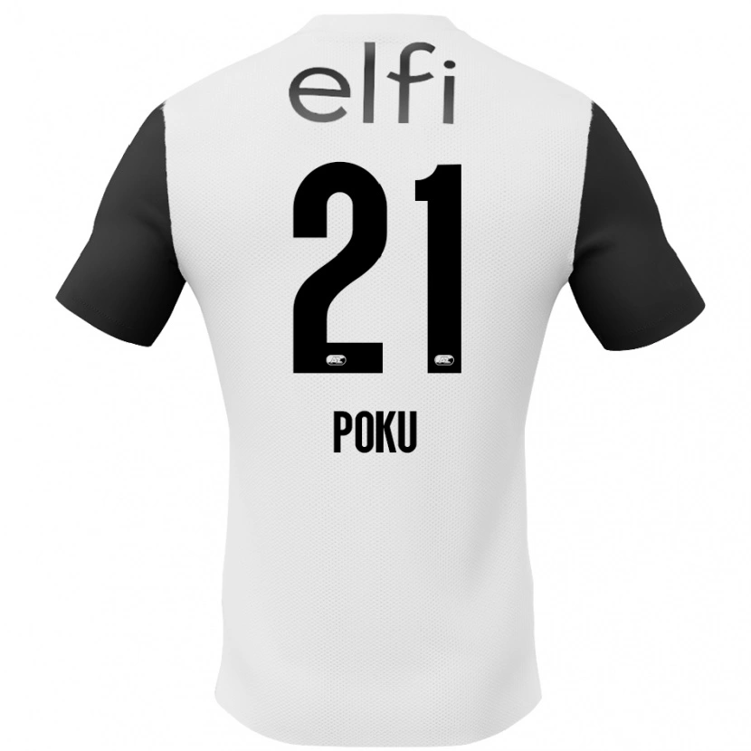 Danxen Kvinnor Ernest Poku #21 Vit Svart Bortatröja Matchtröjor 2024/25 Tröjor T-Tröja