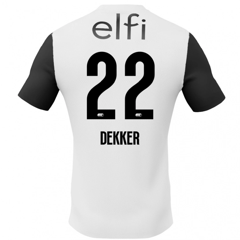 Danxen Kvinnor Maxim Dekker #22 Vit Svart Bortatröja Matchtröjor 2024/25 Tröjor T-Tröja