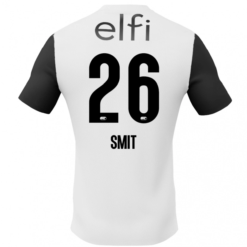 Danxen Kvinnor Kees Smit #26 Vit Svart Bortatröja Matchtröjor 2024/25 Tröjor T-Tröja
