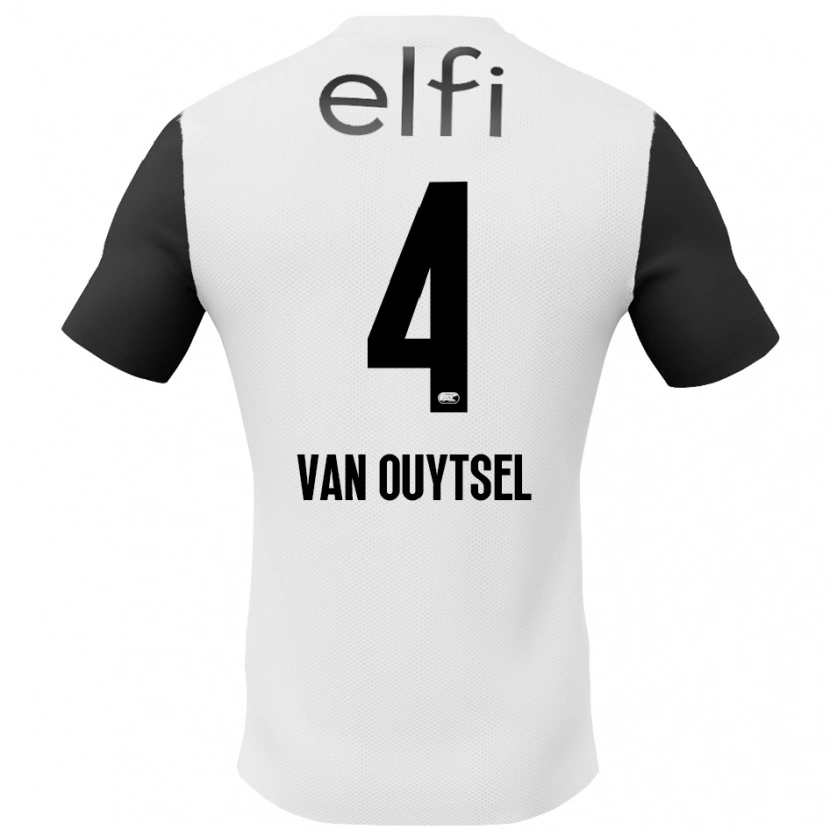 Danxen Kvinnor Kevin Van Ouytsel #4 Vit Svart Bortatröja Matchtröjor 2024/25 Tröjor T-Tröja