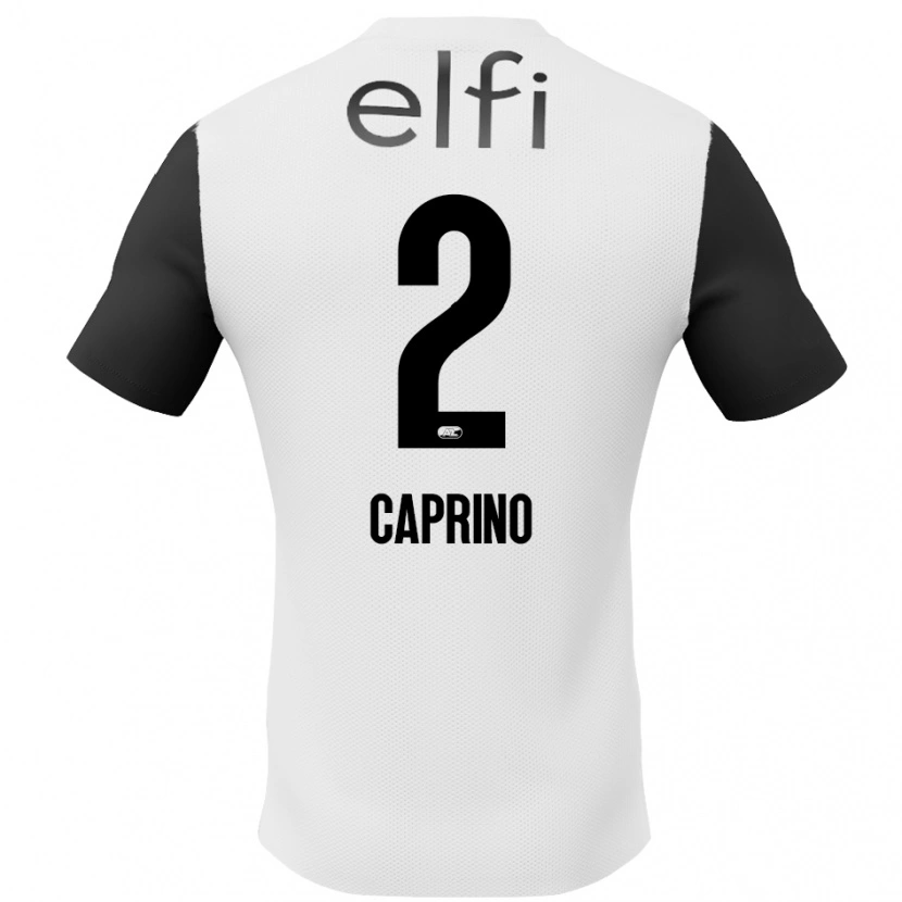 Danxen Kvinnor Ginia Caprino #2 Vit Svart Bortatröja Matchtröjor 2024/25 Tröjor T-Tröja