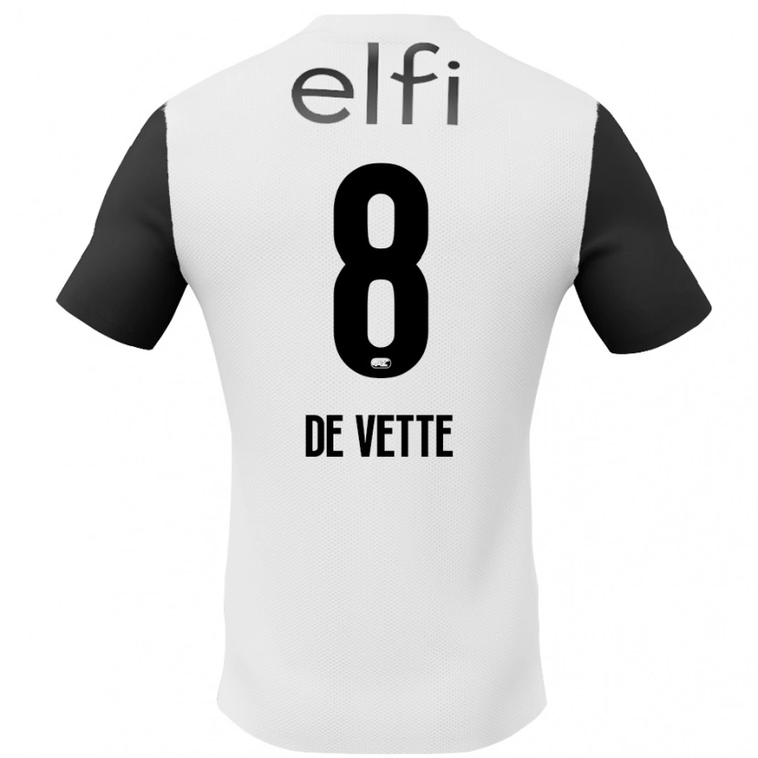 Danxen Kvinnor Manique De Vette #8 Vit Svart Bortatröja Matchtröjor 2024/25 Tröjor T-Tröja