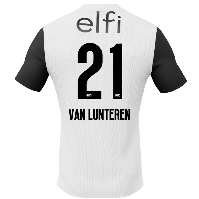 Danxen Kvinnor Desiree Van Lunteren #21 Vit Svart Bortatröja Matchtröjor 2024/25 Tröjor T-Tröja
