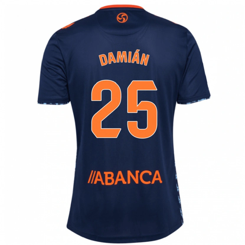 Danxen Kvinnor Damián Rodríguez #25 Marinblå Bortatröja Matchtröjor 2024/25 Tröjor T-Tröja