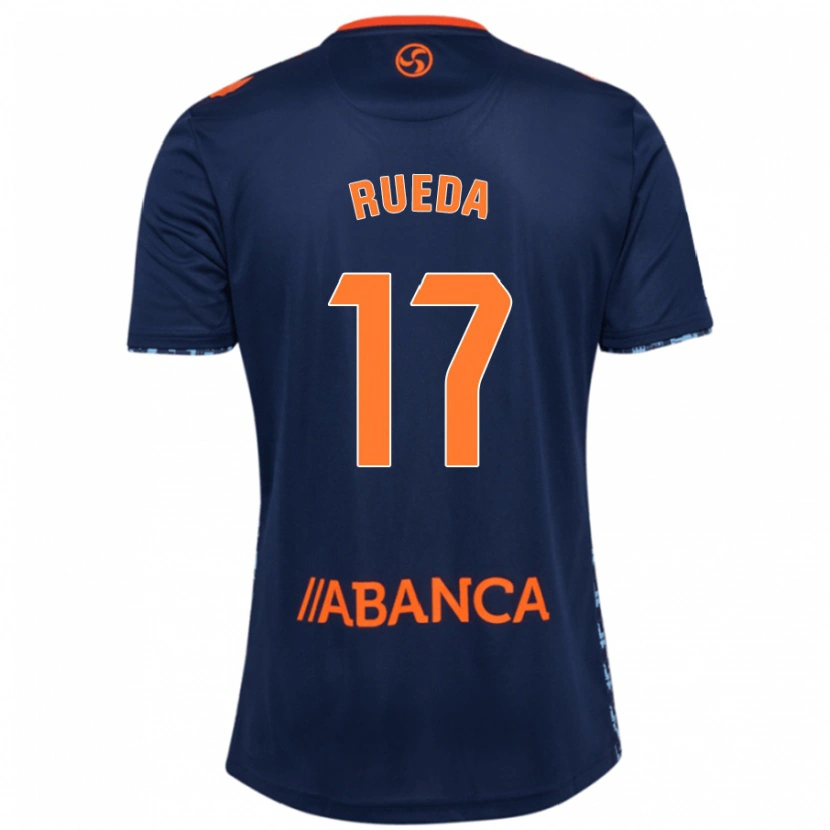 Danxen Kvinnor Javi Rueda #17 Marinblå Bortatröja Matchtröjor 2024/25 Tröjor T-Tröja