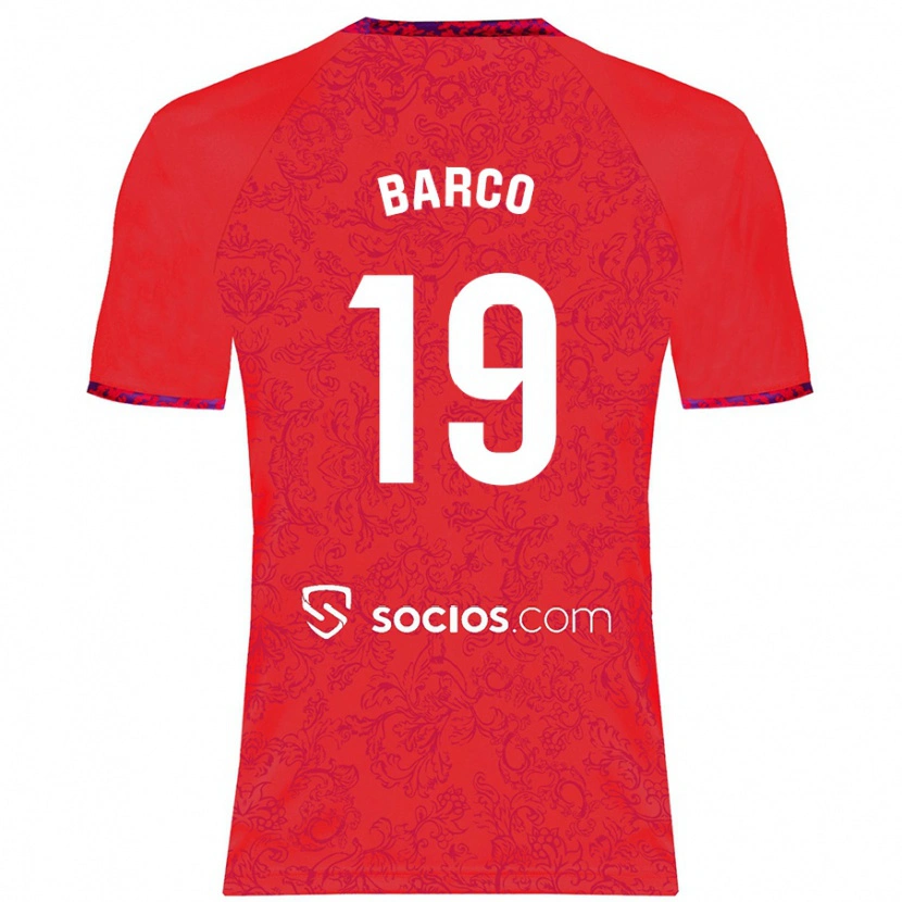 Danxen Kvinnor Valentín Barco #19 Röd Bortatröja Matchtröjor 2024/25 Tröjor T-Tröja