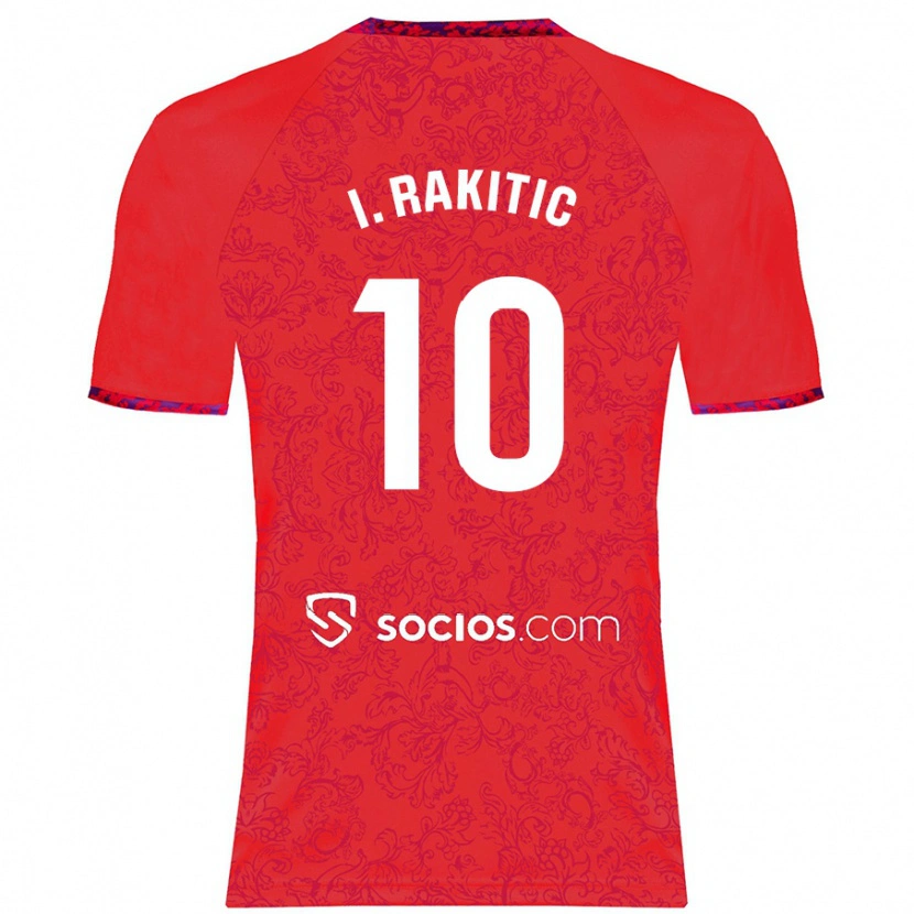 Danxen Kvinnor Ivan Rakitic #10 Röd Bortatröja Matchtröjor 2024/25 Tröjor T-Tröja