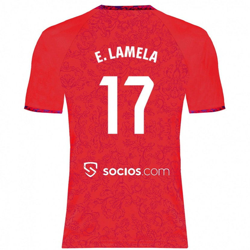 Danxen Kvinnor Erik Lamela #17 Röd Bortatröja Matchtröjor 2024/25 Tröjor T-Tröja