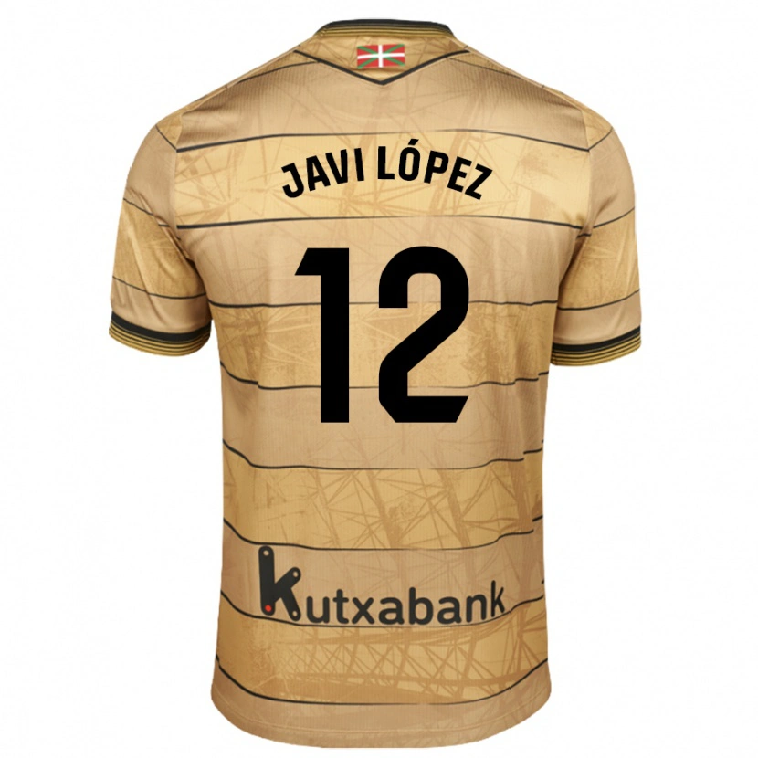 Danxen Kvinnor Javi López #12 Brun Bortatröja Matchtröjor 2024/25 Tröjor T-Tröja