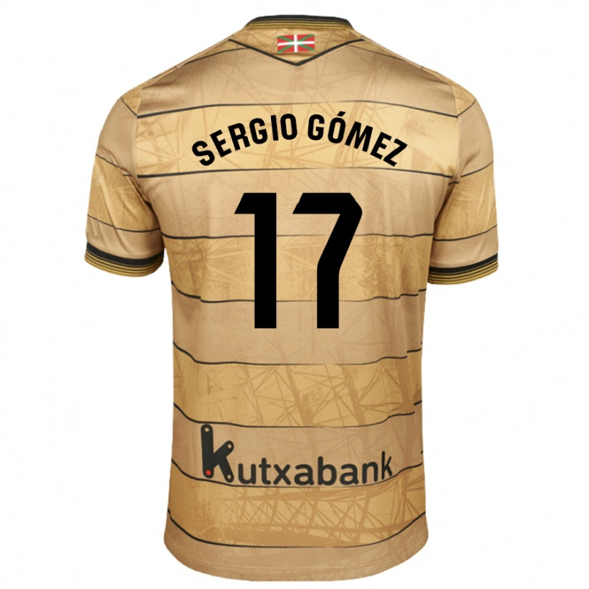 Danxen Kvinnor Sergio Gómez #17 Brun Bortatröja Matchtröjor 2024/25 Tröjor T-Tröja