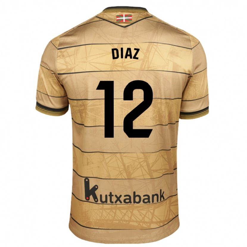 Danxen Kvinnor Ekain Díaz #12 Brun Bortatröja Matchtröjor 2024/25 Tröjor T-Tröja