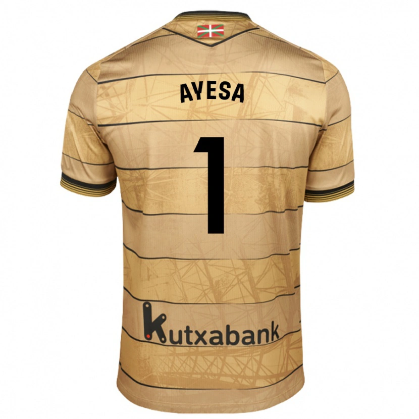 Danxen Kvinnor Gaizka Ayesa #1 Brun Bortatröja Matchtröjor 2024/25 Tröjor T-Tröja