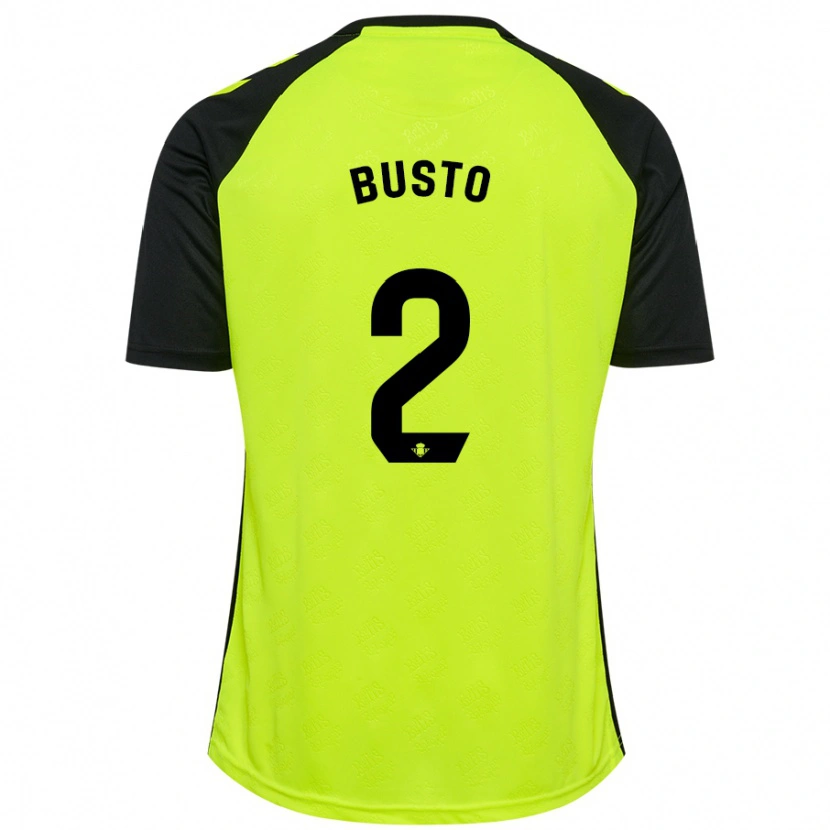 Danxen Kvinnor Pablo Busto #2 Fluorescerande Gulsvart Bortatröja Matchtröjor 2024/25 Tröjor T-Tröja
