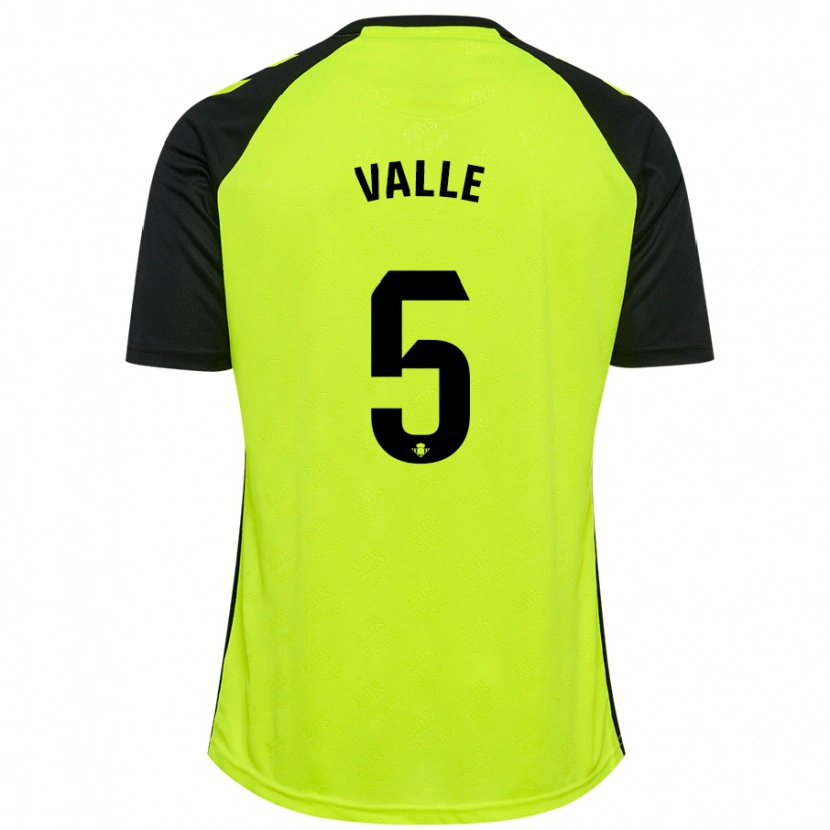 Danxen Kvinnor María Valle López #5 Fluorescerande Gulsvart Bortatröja Matchtröjor 2024/25 Tröjor T-Tröja