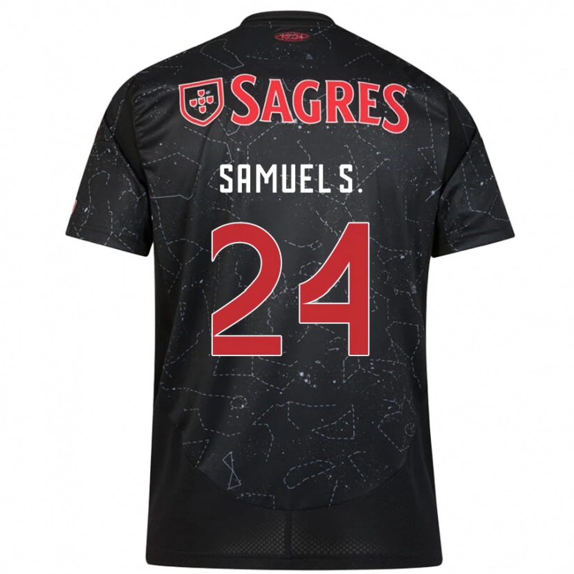 Danxen Kvinnor Samuel Soares #24 Svart Röd Bortatröja Matchtröjor 2024/25 Tröjor T-Tröja