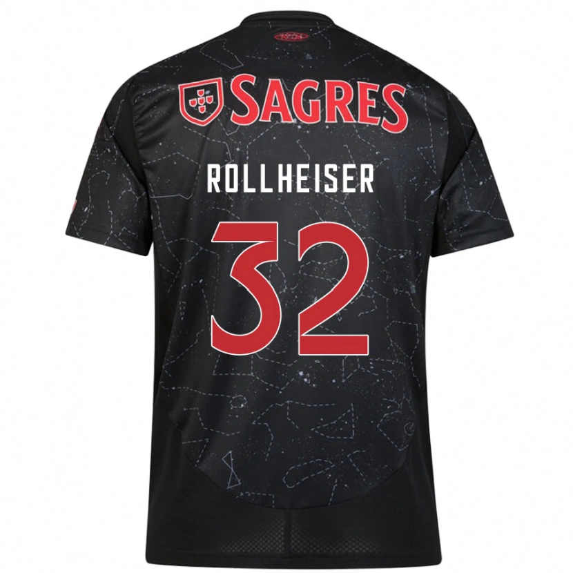 Danxen Kvinnor Benjamín Rollheiser #32 Svart Röd Bortatröja Matchtröjor 2024/25 Tröjor T-Tröja