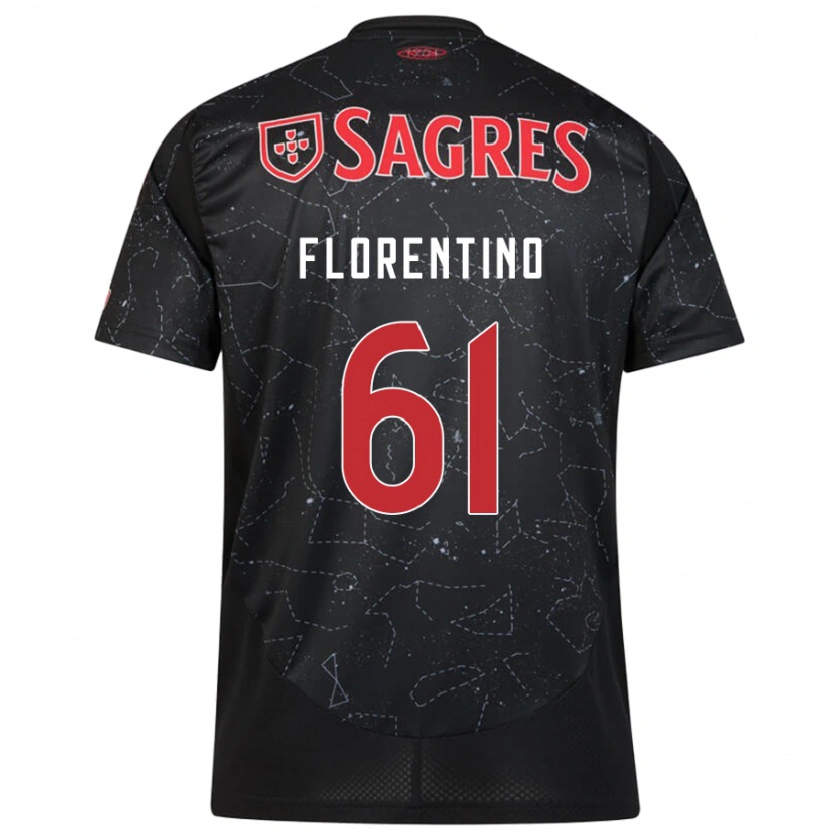 Danxen Kvinnor Florentino #61 Svart Röd Bortatröja Matchtröjor 2024/25 Tröjor T-Tröja