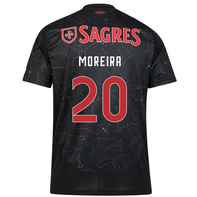 Danxen Kvinnor André Moreira #20 Svart Röd Bortatröja Matchtröjor 2024/25 Tröjor T-Tröja