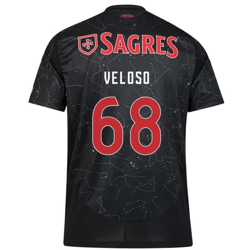 Danxen Kvinnor João Veloso #68 Svart Röd Bortatröja Matchtröjor 2024/25 Tröjor T-Tröja