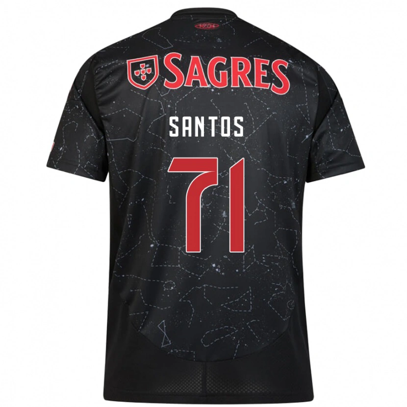 Danxen Kvinnor Leandro Santos #71 Svart Röd Bortatröja Matchtröjor 2024/25 Tröjor T-Tröja