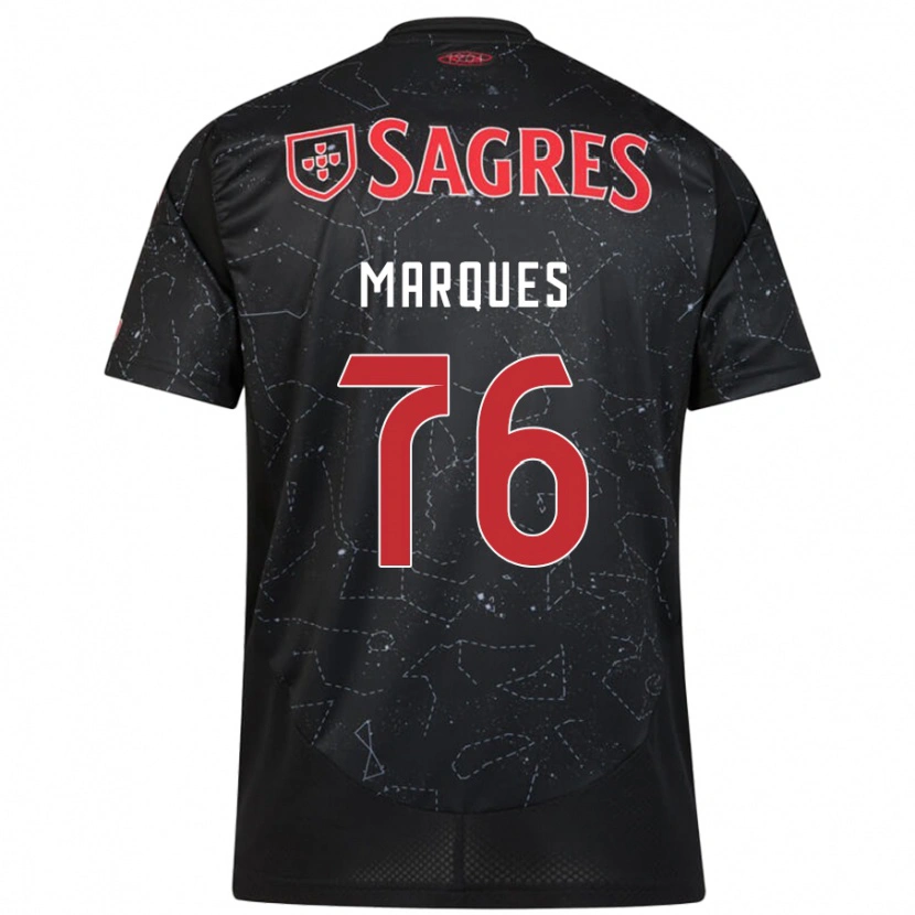 Danxen Kvinnor Gustavo Marques #76 Svart Röd Bortatröja Matchtröjor 2024/25 Tröjor T-Tröja