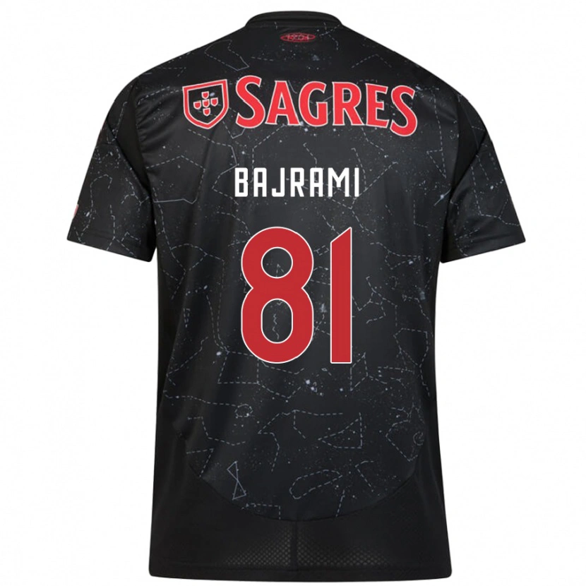 Danxen Kvinnor Adrian Bajrami #81 Svart Röd Bortatröja Matchtröjor 2024/25 Tröjor T-Tröja