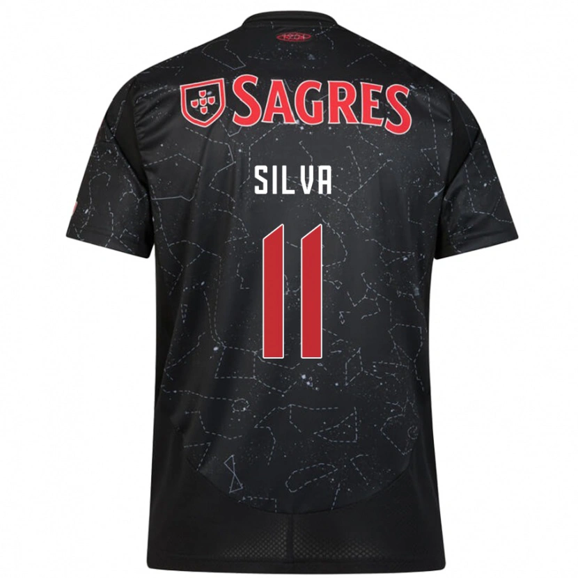 Danxen Kvinnor Jéssica Silva #11 Svart Röd Bortatröja Matchtröjor 2024/25 Tröjor T-Tröja