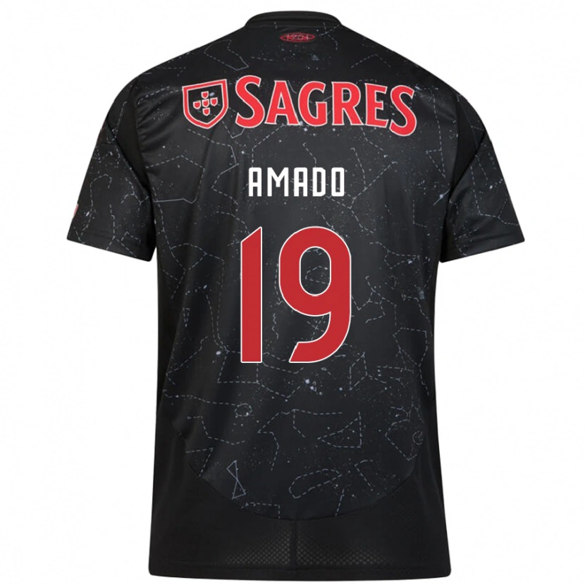Danxen Kvinnor Catarina Amado #19 Svart Röd Bortatröja Matchtröjor 2024/25 Tröjor T-Tröja