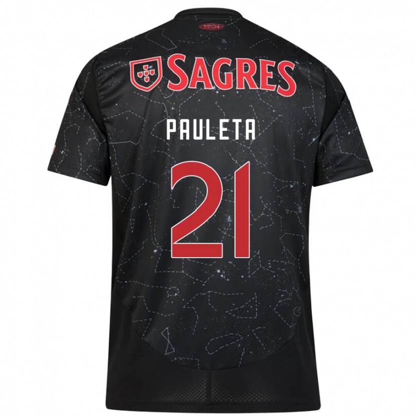 Danxen Kvinnor Pauleta #21 Svart Röd Bortatröja Matchtröjor 2024/25 Tröjor T-Tröja