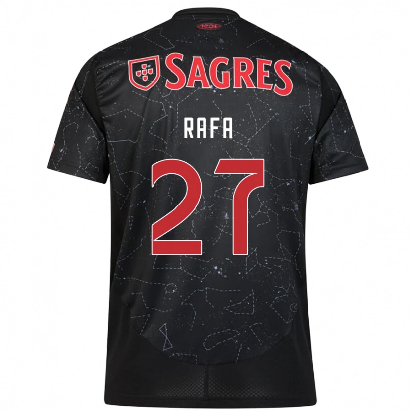Danxen Kvinnor Rafa #27 Svart Röd Bortatröja Matchtröjor 2024/25 Tröjor T-Tröja