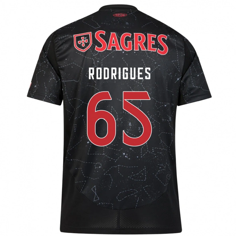 Danxen Kvinnor Rafael Rodrigues #65 Svart Röd Bortatröja Matchtröjor 2024/25 Tröjor T-Tröja