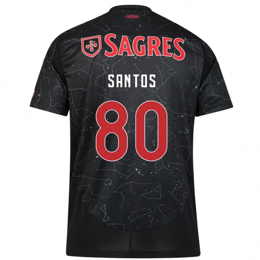 Danxen Kvinnor Pedro Santos #80 Svart Röd Bortatröja Matchtröjor 2024/25 Tröjor T-Tröja