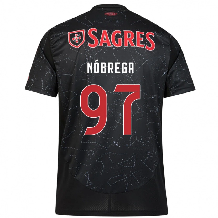 Danxen Kvinnor Ricardo Nóbrega #97 Svart Röd Bortatröja Matchtröjor 2024/25 Tröjor T-Tröja